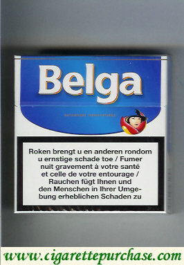 Belga cigarettes white blue hard box